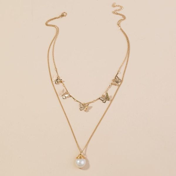 chains natural freshwater pearl necklace female personality golden butterfly choker, Silver
chains natural freshwater pearl necklace female personality golden butterfly choker, Silver