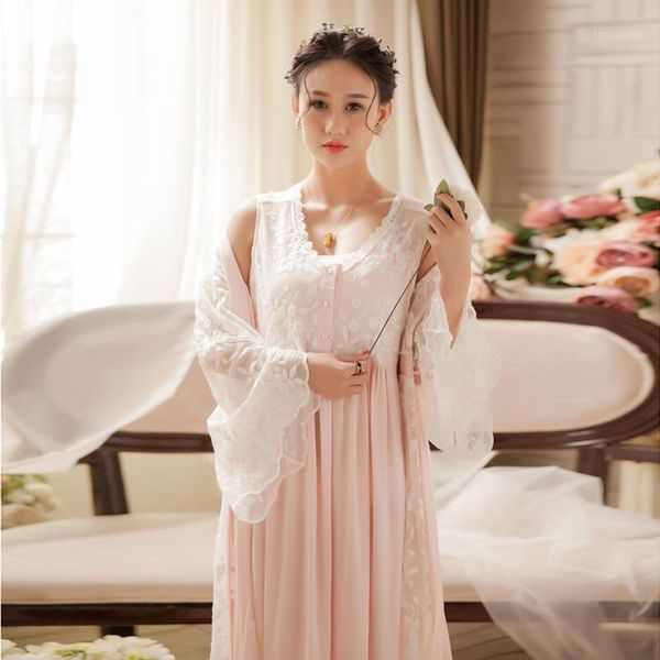 soft white lace vintage women sleepwear 2 pieces long nightgown ladies sleep dress 4 colors home nightwear 0631, Black;red
soft white lace vintage women sleepwear 2 pieces long nightgown ladies sleep dress 4 colors home nightwear 0631, Black;red
