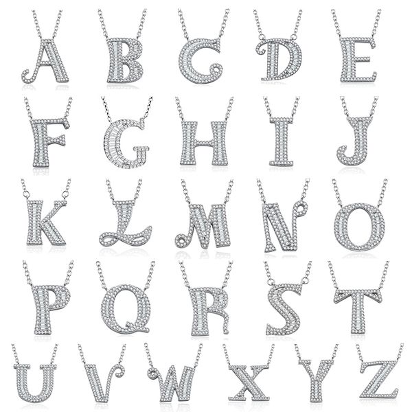 925 sterling silver sparkling a to z clear cz 26 letter fashion pendant necklace for women charm necklace gift q0531
925 sterling silver sparkling a to z clear cz 26 letter fashion pendant necklace for women charm necklace gift q0531