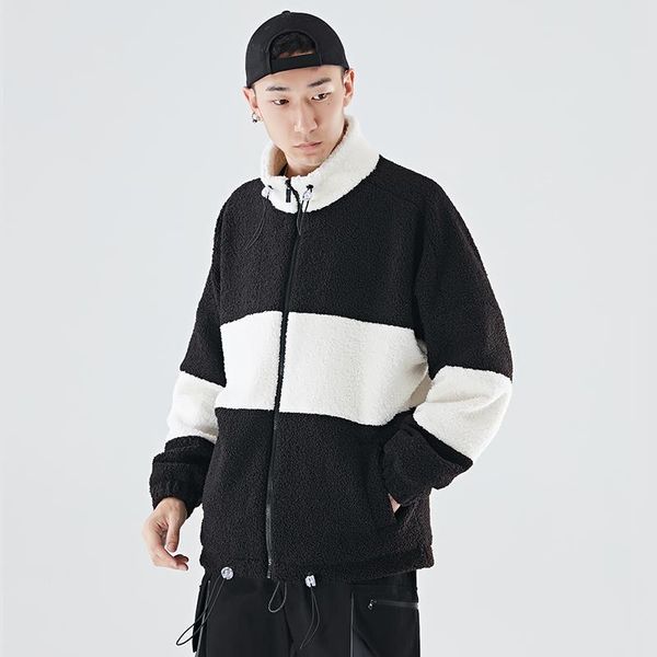 men's vests men winter coat fashion casual stitching plaid mens clothes zipper jacket lamb hair quilted, Black;white
men's vests men winter coat fashion casual stitching plaid mens clothes zipper jacket lamb hair quilted, Black;white
