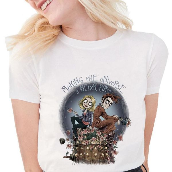 summer fashion cartoon printed doctor who t shirts women soft cotton casual white tees s1302
summer fashion cartoon printed doctor who t shirts women soft cotton casual white tees s1302