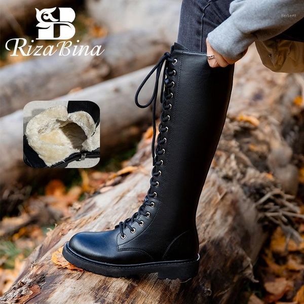 boots rizabina real leather knee plush fur warm winter shoes woman zipper cross strap long boot office lady footwear size 34-401, Black
boots rizabina real leather knee plush fur warm winter shoes woman zipper cross strap long boot office lady footwear size 34-401, Black