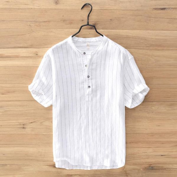 mandarin collar pullover striped 100% linen shirt men summer breathable short sleeve flax t shirt men camisas para hombre ts-6611, White;black
mandarin collar pullover striped 100% linen shirt men summer breathable short sleeve flax t shirt men camisas para hombre ts-6611, White;black