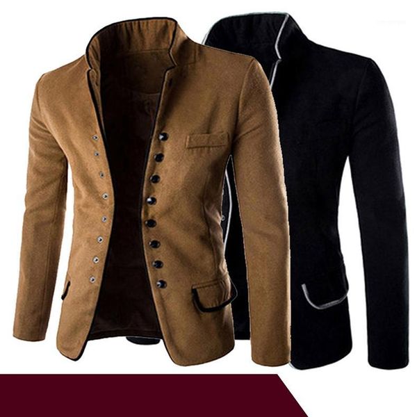 new autumn men casual suit jacket men solid color suit blazer pocket button decorate men's coat1, White;black
new autumn men casual suit jacket men solid color suit blazer pocket button decorate men's coat1, White;black