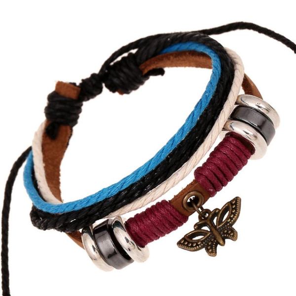 Vintage Retro Butterfly Fashion Women Bracelet Wrap Rope Beads Bronze Charm Multilayer Leather Bangle Wristbands Casual Jewelry, Golden;silver
Vintage Retro Butterfly Fashion Women Bracelet Wrap Rope Beads Bronze Charm Multilayer Leather Bangle Wristbands Casual Jewelry, Golden;silver