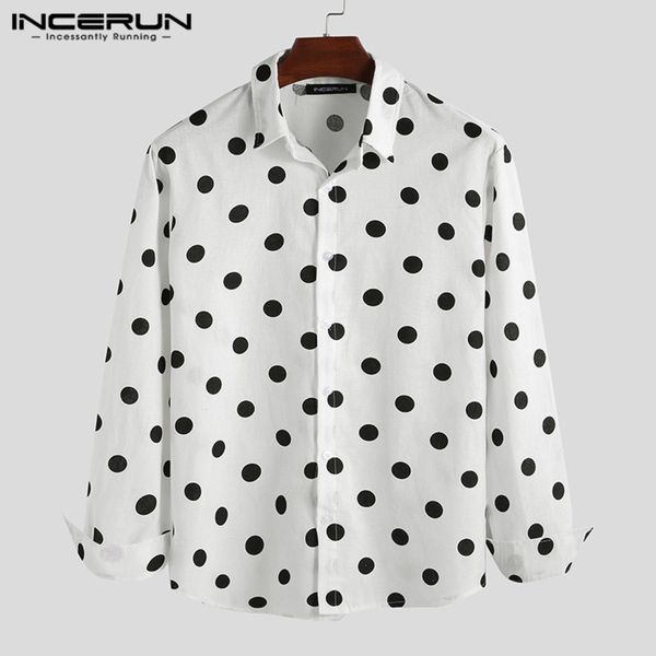 incerun fashion polka dot print men dress shirt button cotton long sleeve breathable casual brand shirts men camisa streetwear c1211, White;black
incerun fashion polka dot print men dress shirt button cotton long sleeve breathable casual brand shirts men camisa streetwear c1211, White;black