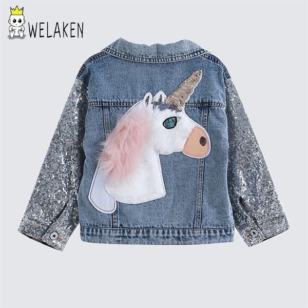 welaken children's clothing unicorn denim coat for girl jacket for girls outerwear & coats toddler denim girls jackets coats lj200814, Blue;gray
welaken children's clothing unicorn denim coat for girl jacket for girls outerwear & coats toddler denim girls jackets coats lj200814, Blue;gray