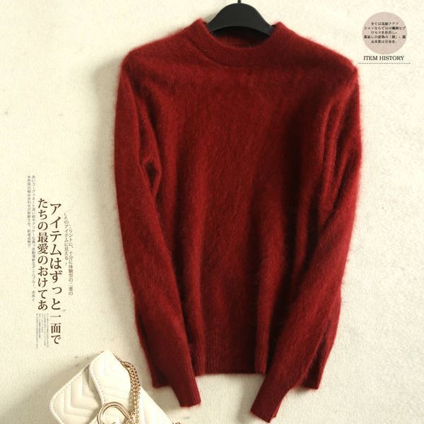 2021 quality very winter 100% mink cashmere and women's sweaters autumn soft half turtleneck high female sweater base zdbf, White;black
2021 quality very winter 100% mink cashmere and women's sweaters autumn soft half turtleneck high female sweater base zdbf, White;black