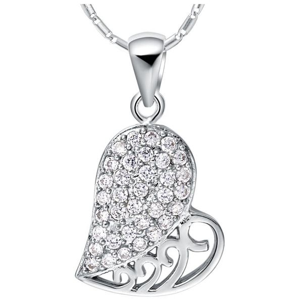 chains nice white plated necklace irregular heart shape design with crystal pendant for women, Silver
chains nice white plated necklace irregular heart shape design with crystal pendant for women, Silver