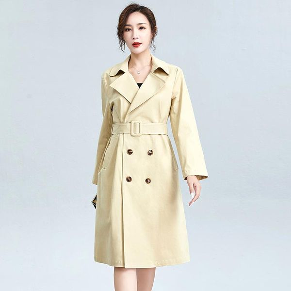 quality autumn 2021 new women's suit collar double breasted extended windbreaker euramerican pure cotton elastic loose coat, Tan;black
quality autumn 2021 new women's suit collar double breasted extended windbreaker euramerican pure cotton elastic loose coat, Tan;black