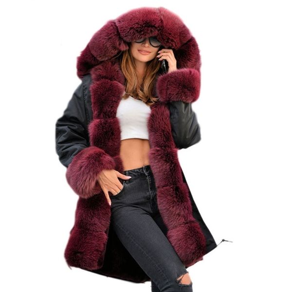 new winter coat women long jacket real fur coats plus size jacket large fox fur collar detachable faux rabbit fur liner 201112, Black
new winter coat women long jacket real fur coats plus size jacket large fox fur collar detachable faux rabbit fur liner 201112, Black