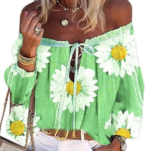 slash neck daisy printed lace up strapless 2021 summer autumn boho holiday women loose long sleeve blouse, White
slash neck daisy printed lace up strapless 2021 summer autumn boho holiday women loose long sleeve blouse, White