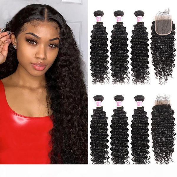 deep wave brazilian virgin hair bundles with closures non-remy hair bundles with lace closure human hair extensions, Black;brown
deep wave brazilian virgin hair bundles with closures non-remy hair bundles with lace closure human hair extensions, Black;brown