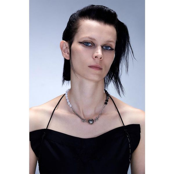 hangzhi 2020 new niche necklace design simple black white stitching necklace for women girls jewelry, Silver
hangzhi 2020 new niche necklace design simple black white stitching necklace for women girls jewelry, Silver