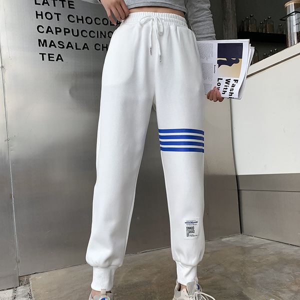 men pants and women classic four-bar striped sweatpants casual, Black
men pants and women classic four-bar striped sweatpants casual, Black