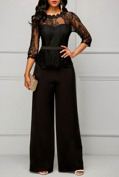 elegant jumpsuits women long sleeve lace patchwork jumpsuit loose trousers wide leg pants rompers holiday black overalls, Black;white
elegant jumpsuits women long sleeve lace patchwork jumpsuit loose trousers wide leg pants rompers holiday black overalls, Black;white