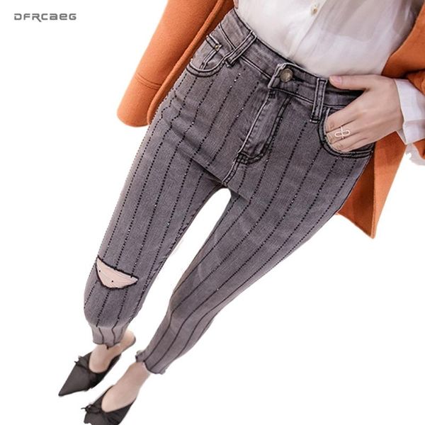 women's jeans drilling gray vintage skinny woman 2021 fashion elastic high waist streetwear ankle-length ripped jean femme, Blue
women's jeans drilling gray vintage skinny woman 2021 fashion elastic high waist streetwear ankle-length ripped jean femme, Blue