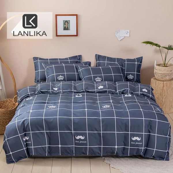 bedding sets lanlika crown mans set double bed fitted sheet with elastic band corner duvet cover single twin mattress bedspread
