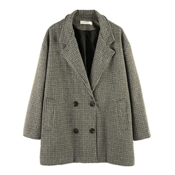 vintage houndstooth women's blazers coats 2021 new arrivals spring female overcoats thick warm loose oversize ladies outerwear, White;black
vintage houndstooth women's blazers coats 2021 new arrivals spring female overcoats thick warm loose oversize ladies outerwear, White;black