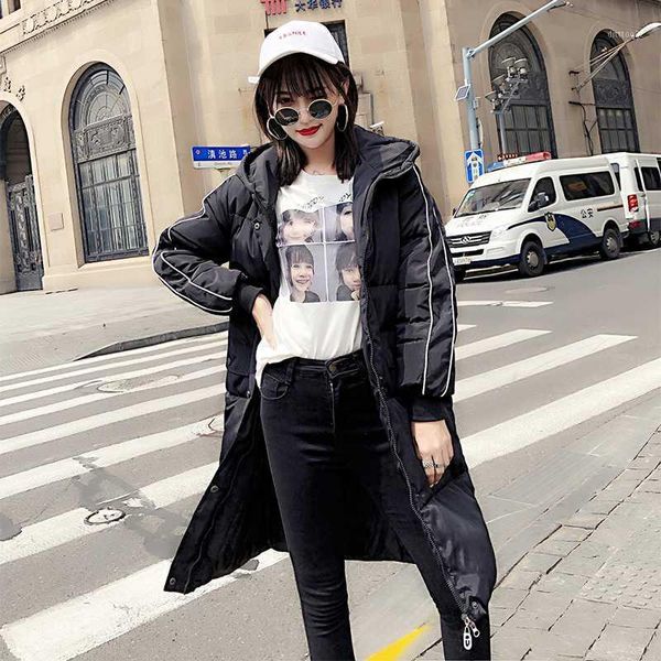 women's down & parkas women winter zipper stripoed long sleeve hooded cotton outerwear female loose slim comfortable fashion zx11701, Black
women's down & parkas women winter zipper stripoed long sleeve hooded cotton outerwear female loose slim comfortable fashion zx11701, Black