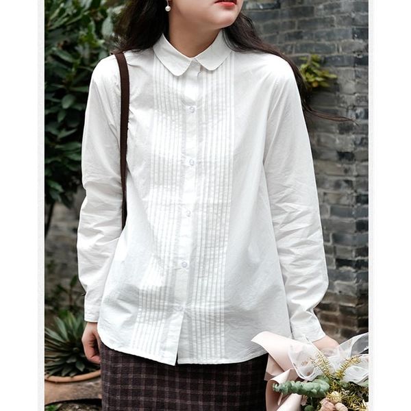 lamtrip brief pleated cotton long sleeve casual shirt blouse vintage 2021 spring, White
lamtrip brief pleated cotton long sleeve casual shirt blouse vintage 2021 spring, White