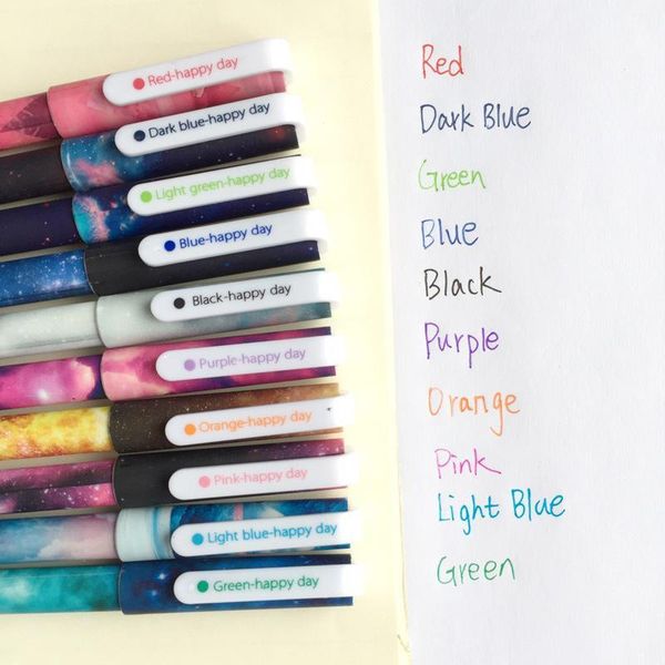 10 pcs galaxy color gel pen starry star 0.5mm ballpoint pens canetas stationery items office accessories school supplies f3081
10 pcs galaxy color gel pen starry star 0.5mm ballpoint pens canetas stationery items office accessories school supplies f3081