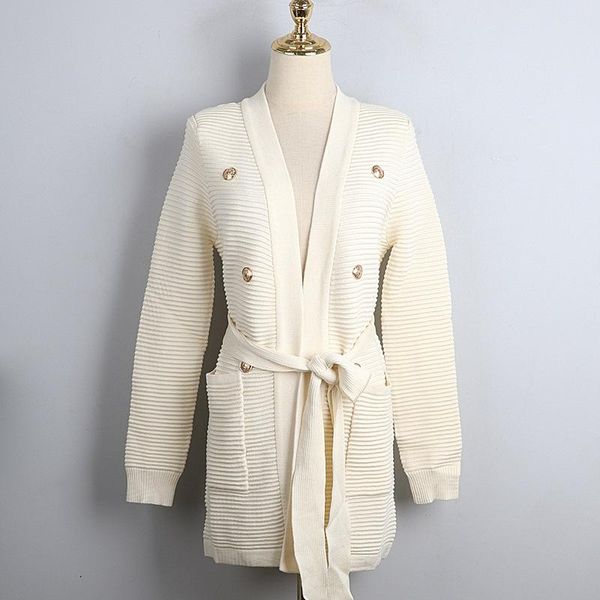 elegant autumn winter fashion new women long sleeve golden double breasted with belt long knitted cardigan sweater, White
elegant autumn winter fashion new women long sleeve golden double breasted with belt long knitted cardigan sweater, White