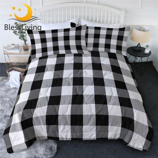 blessliving tartan summer quilt set scottish pattern air-conditioning comforter chequered bedding throw black white thin duvet1
blessliving tartan summer quilt set scottish pattern air-conditioning comforter chequered bedding throw black white thin duvet1