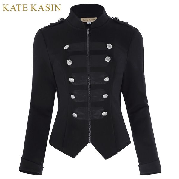 gothic jacket women buttons zipper front vintage long sleeve ladies coats black double-row decorative buckle 201106, Black;brown
gothic jacket women buttons zipper front vintage long sleeve ladies coats black double-row decorative buckle 201106, Black;brown