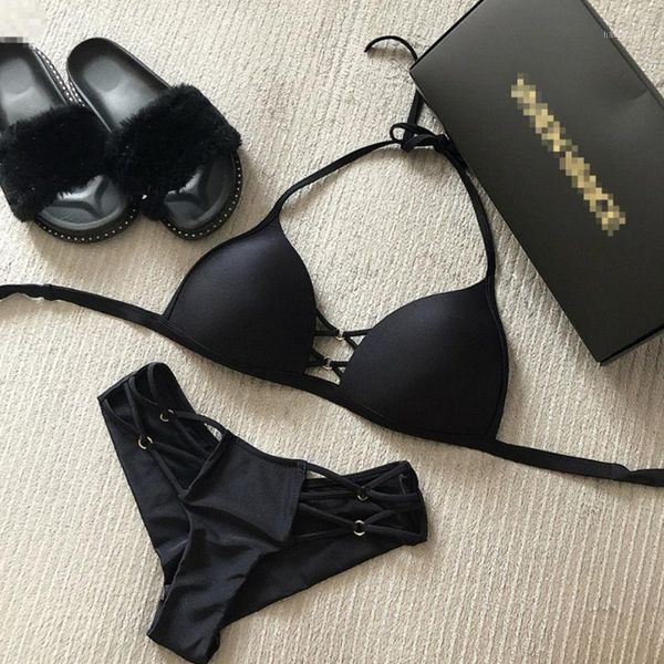 bikinis set 2021 solid black bikini string halter swimsuit backless bathing suit women brazilian biquini push up swimwear1
bikinis set 2021 solid black bikini string halter swimsuit backless bathing suit women brazilian biquini push up swimwear1
