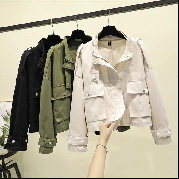 2021 autumn new women jacket long sleeve casual windbreaker female jacket fashion loose basic coat outerwear plus size 758, Black;brown
2021 autumn new women jacket long sleeve casual windbreaker female jacket fashion loose basic coat outerwear plus size 758, Black;brown