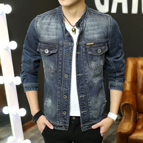 men's spring and autumn personality youth korean casual slim long sleeve denim jacket trend, Black;brown
men's spring and autumn personality youth korean casual slim long sleeve denim jacket trend, Black;brown