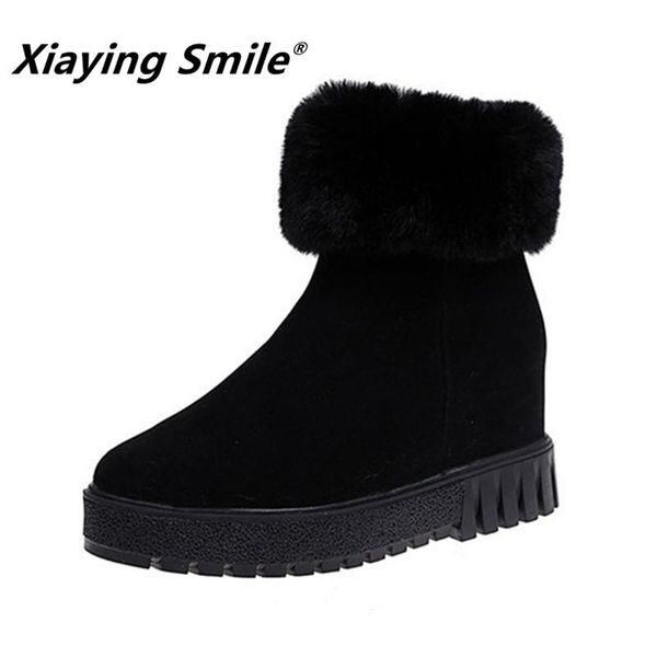 boots xiaying smile winter women snow warm round toe ankle solid platform flats fashion casual flock rubber shoe, Black
boots xiaying smile winter women snow warm round toe ankle solid platform flats fashion casual flock rubber shoe, Black