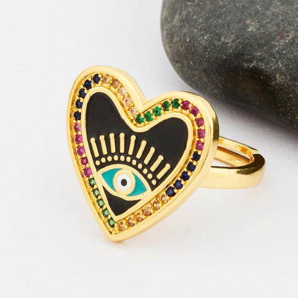cluster rings 2021 fashion adjustable heart evil eye gold color opening ring charm crystal lady female jewelry for women love gift, Golden;silver
cluster rings 2021 fashion adjustable heart evil eye gold color opening ring charm crystal lady female jewelry for women love gift, Golden;silver