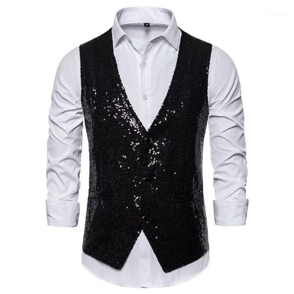 men sweetwear colorful dance vest men vest suit fashion shinny stage costumes small sequined studio clothes, Black;white
men sweetwear colorful dance vest men vest suit fashion shinny stage costumes small sequined studio clothes, Black;white
