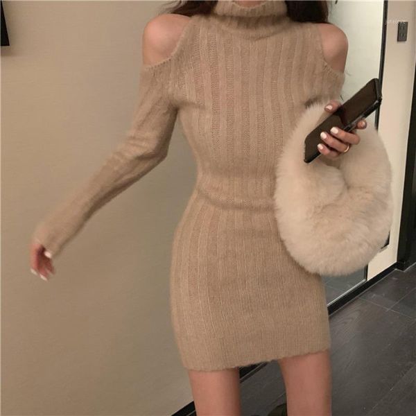 lady off shoulder turtleneck knitted dress short fit petite autumn winter robe vestido solid color1, Black;gray
lady off shoulder turtleneck knitted dress short fit petite autumn winter robe vestido solid color1, Black;gray