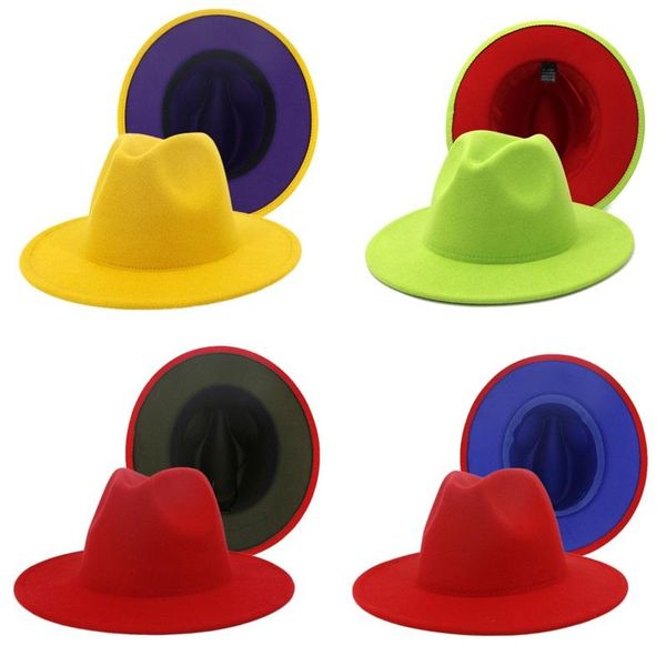 men women formal hat color matching on both sides cap woolen cloth flat eaves wide brim hats autumn winter, Blue;gray
men women formal hat color matching on both sides cap woolen cloth flat eaves wide brim hats autumn winter, Blue;gray