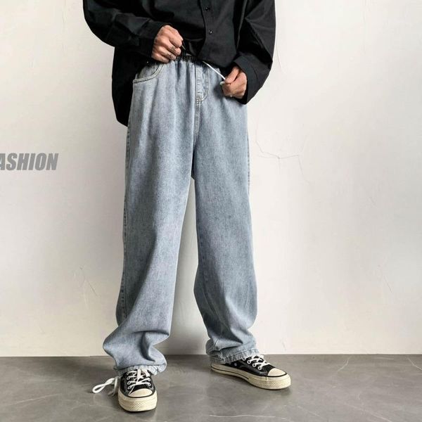 men's jeans 2020 autumn new slim solid color waist drawstring straight pants jeans casual personality youth men's wear1, Blue
men's jeans 2020 autumn new slim solid color waist drawstring straight pants jeans casual personality youth men's wear1, Blue