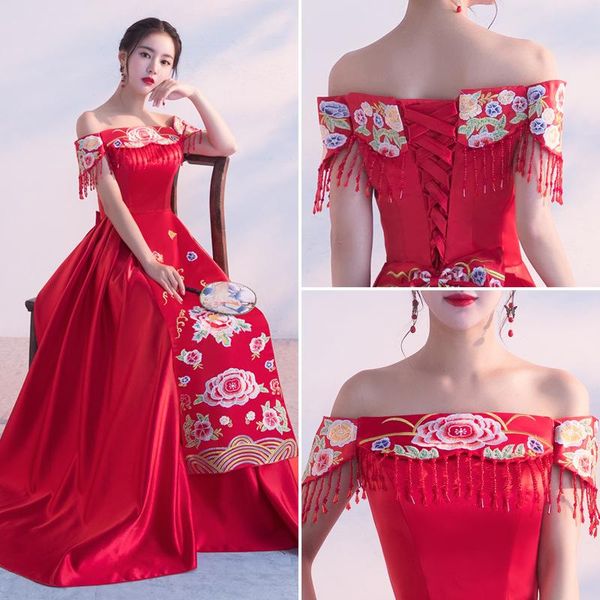 ethnic clothing high qulity women chinese traditional red wedding dress off-the-shoulder long cheinse oriental cheongsam evening party qipao
ethnic clothing high qulity women chinese traditional red wedding dress off-the-shoulder long cheinse oriental cheongsam evening party qipao