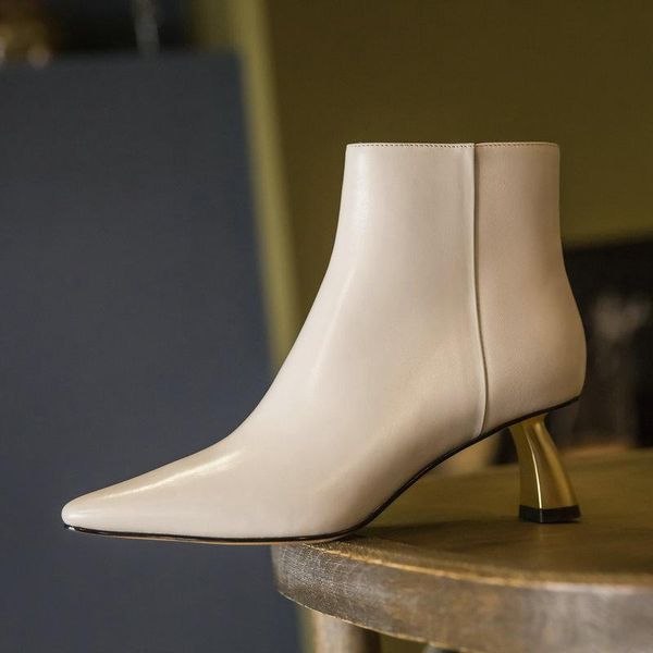 genuine leather dress boots strange high heels women warm winter ankle boots new elegant pointed toe shoes woman, Black
genuine leather dress boots strange high heels women warm winter ankle boots new elegant pointed toe shoes woman, Black