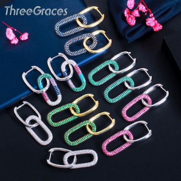 hoop & huggie threegraces fashion geometry shape colorful cz gold color double circles earring for ladies party jewelry accessories er550, Golden;silver
hoop & huggie threegraces fashion geometry shape colorful cz gold color double circles earring for ladies party jewelry accessories er550, Golden;silver