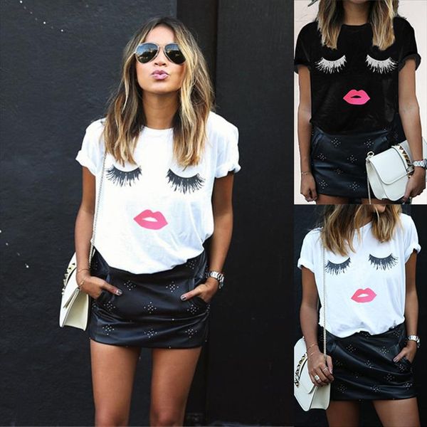 t shirt women eyelash red lip design big size summer printing short sleeve t shirt tshirt vestidos ropa mujer lx1005, White
t shirt women eyelash red lip design big size summer printing short sleeve t shirt tshirt vestidos ropa mujer lx1005, White