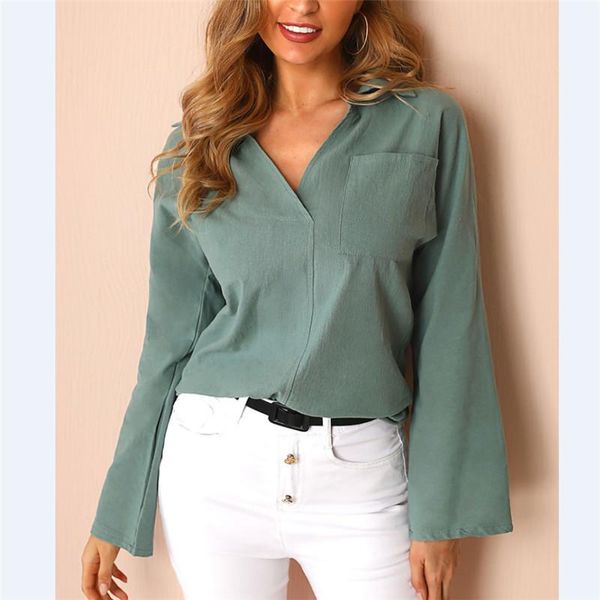 women's blouses & shirts long sleeves v neck women clothes 2021 autumn casual loose solid blue blouse pink street wear t-shirt, White
women's blouses & shirts long sleeves v neck women clothes 2021 autumn casual loose solid blue blouse pink street wear t-shirt, White