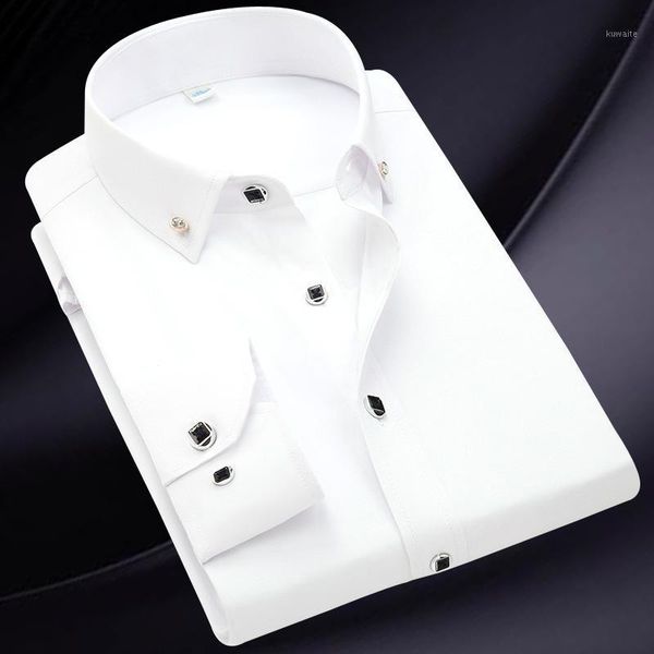 new korean slim men's long sleeve shirt middle-aged and young business casual solid color diamond buckle men's shirt1, White;black
new korean slim men's long sleeve shirt middle-aged and young business casual solid color diamond buckle men's shirt1, White;black