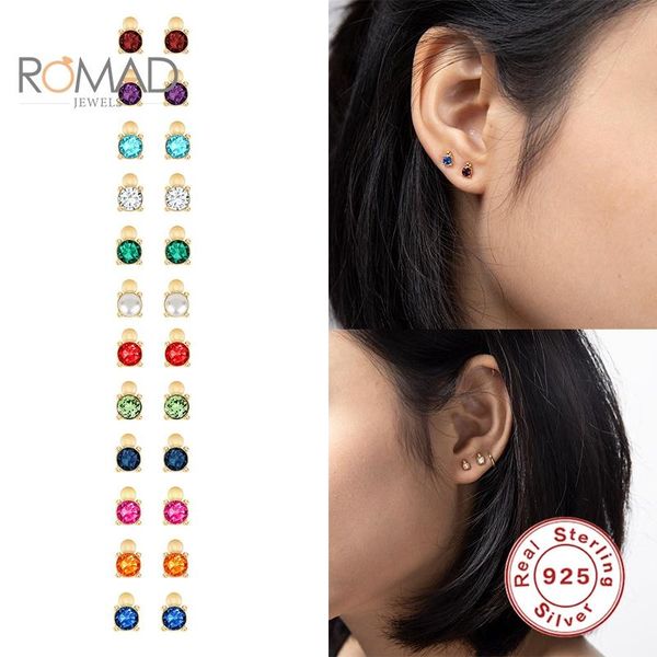 stud romad 925 sterling silver 12 color fashionable zircon earrings women 2021 all-match jewelry pendientes, Golden;silver
stud romad 925 sterling silver 12 color fashionable zircon earrings women 2021 all-match jewelry pendientes, Golden;silver
