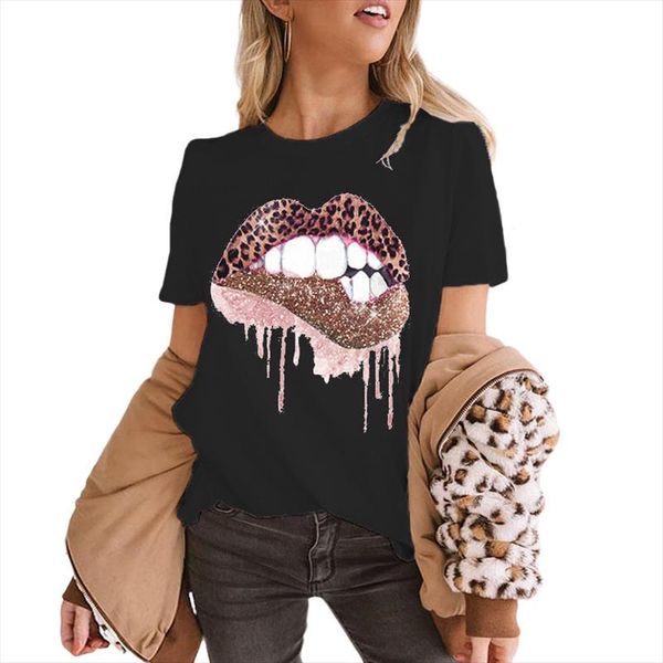 summer new t shirt women leopard lips print t shirt drill funny womens tshirt casual loose o neck short sleeve, White
summer new t shirt women leopard lips print t shirt drill funny womens tshirt casual loose o neck short sleeve, White
