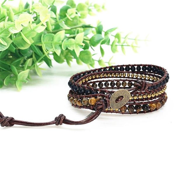tiger eye stone with copper beads 3 strands wrap bracelets handmade bohemian weaving leather & wax bracelet customized, Golden;silver
tiger eye stone with copper beads 3 strands wrap bracelets handmade bohemian weaving leather & wax bracelet customized, Golden;silver