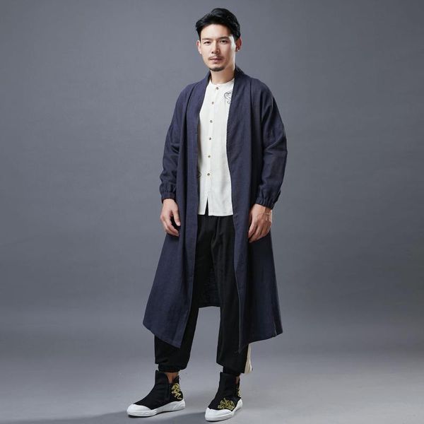 men's trench coats autumn and winter long windbreaker chinese wind restoration ancient leisure costumes stand collar loose windbreake, Tan;black
men's trench coats autumn and winter long windbreaker chinese wind restoration ancient leisure costumes stand collar loose windbreake, Tan;black