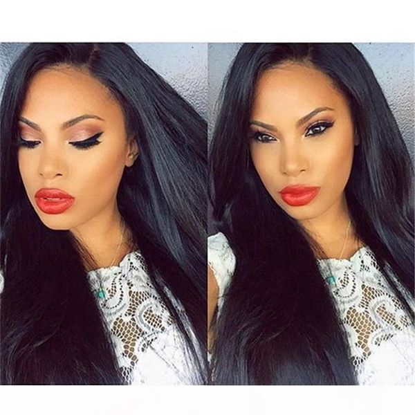130% density brazilian human hair full lace wig silk glueless lace front wigs straight with silk base ing, Black;brown
130% density brazilian human hair full lace wig silk glueless lace front wigs straight with silk base ing, Black;brown