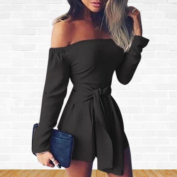 women off shoulder jumpsuit ladies breathable middle waist splicing shorts fashion solid tunic overall playsuit1, Black;white
women off shoulder jumpsuit ladies breathable middle waist splicing shorts fashion solid tunic overall playsuit1, Black;white